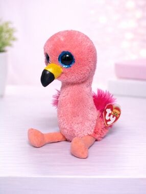 🦩 TY Beanie Boos “Gilda” Flamingo Plush – Sparkly Eyes – Soft & Adorable
